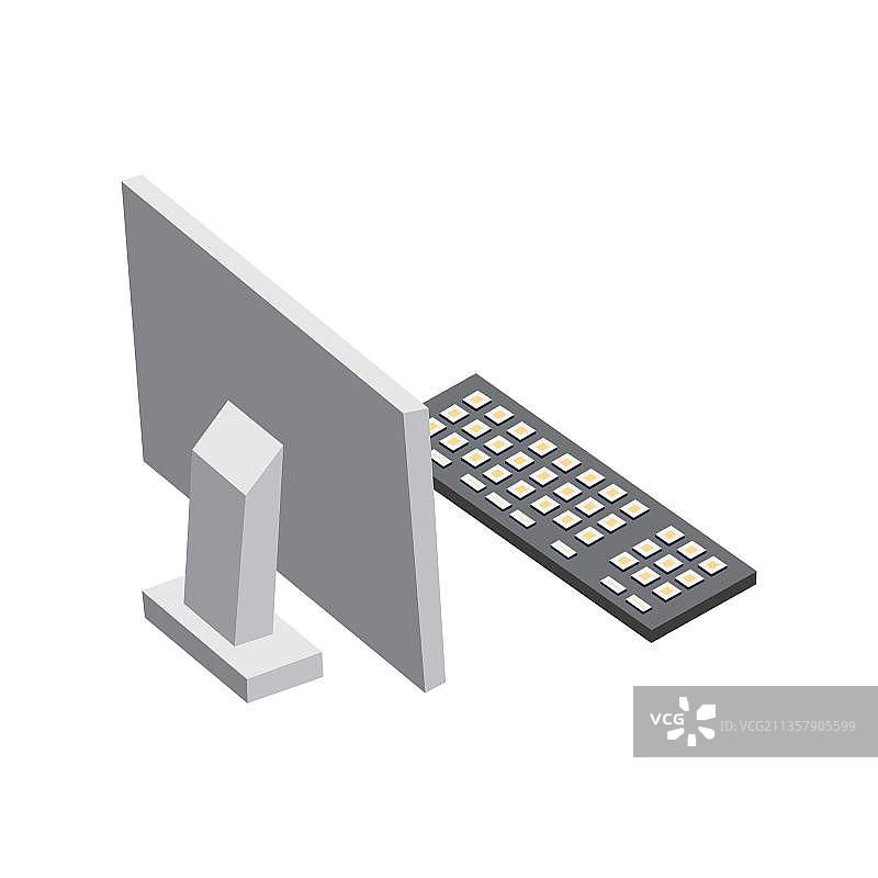 等距电脑设置图片素材