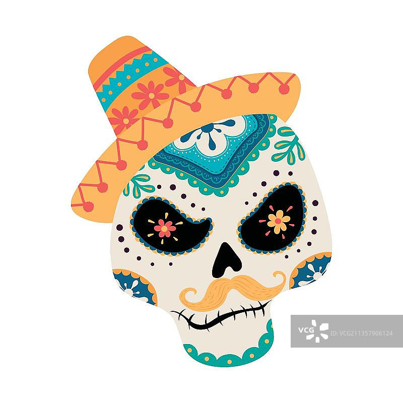 戴帽子的骷髅节图片素材