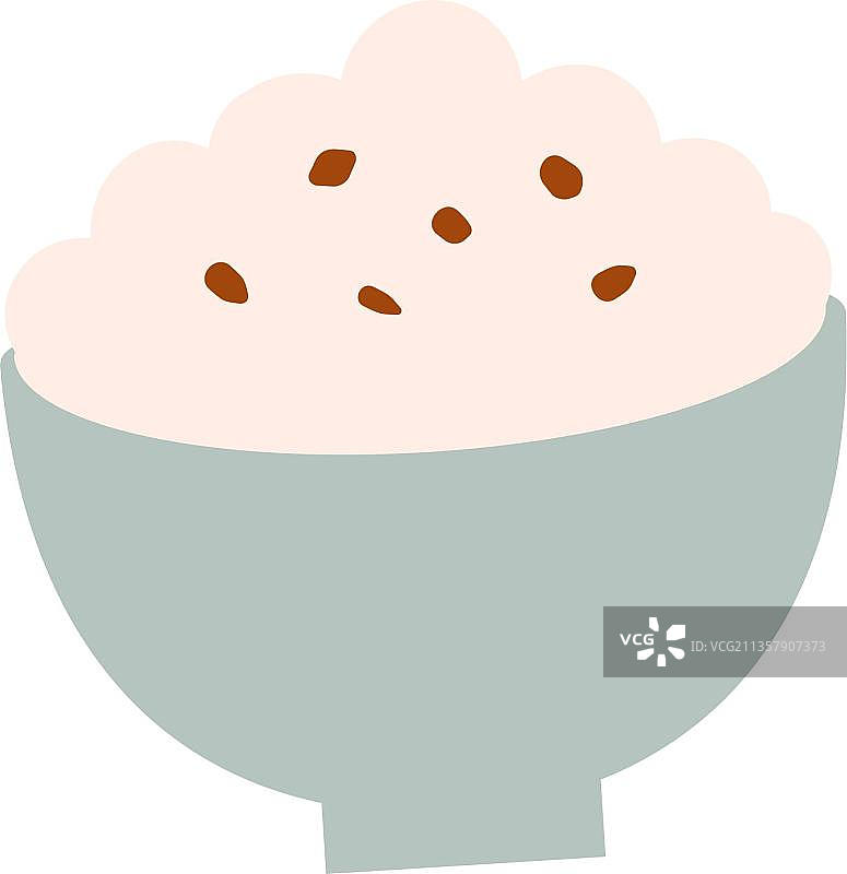 米饭在一个淡绿色的碗里图片素材