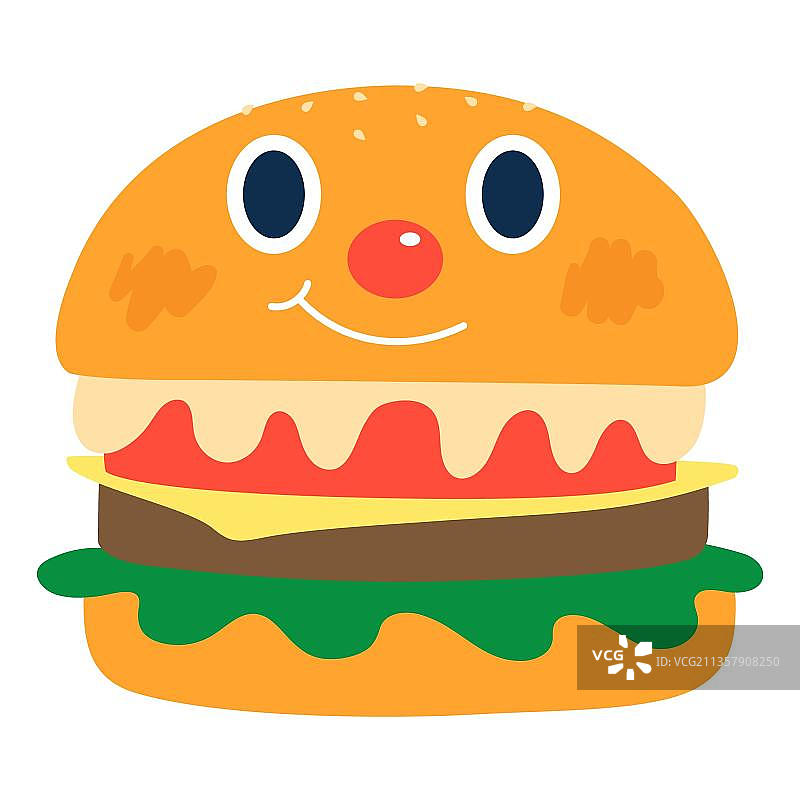 化身卡通汉堡图片素材