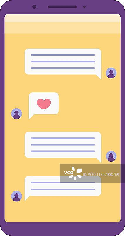 智能手机聊天界面图片素材