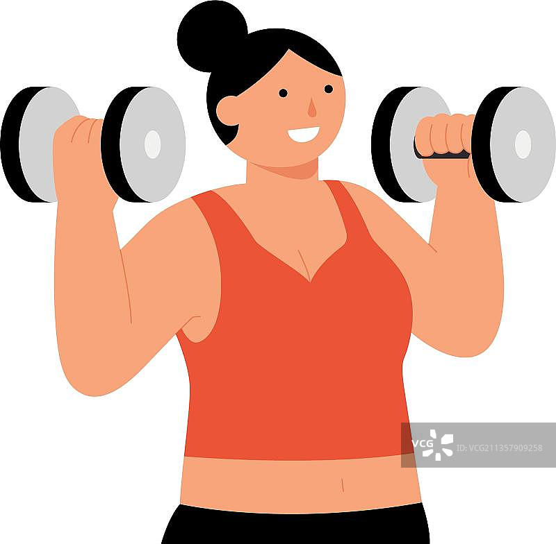 女子用哑铃举重图片素材
