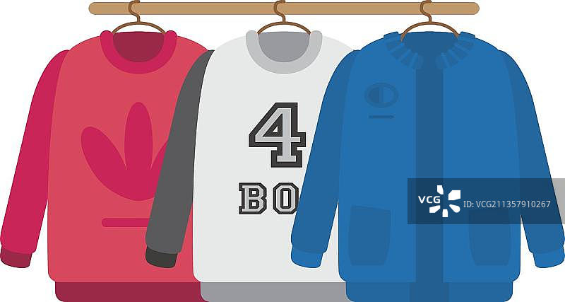 衣服色彩鲜艳的插图图片素材