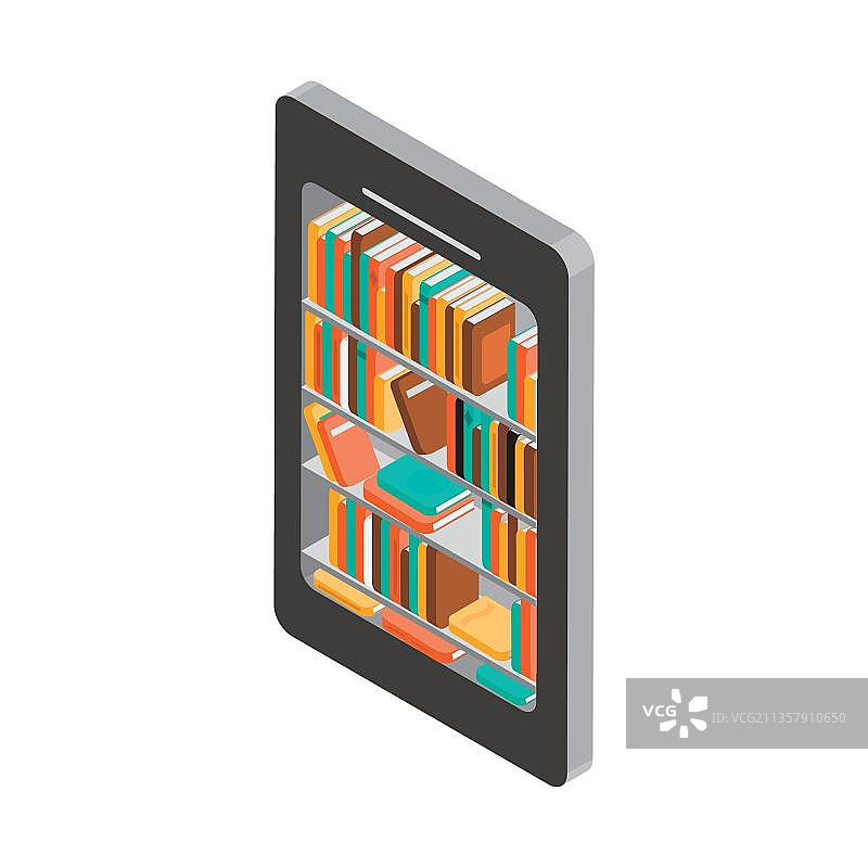 等距在线图书馆图片素材