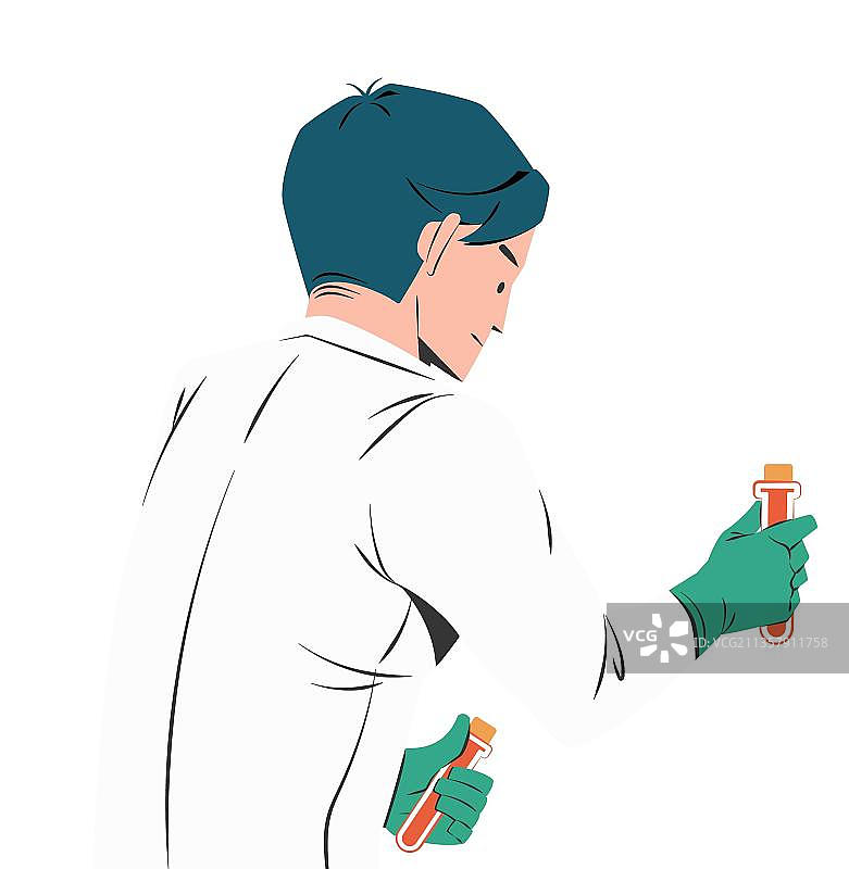 年轻的科学家正在检查测试结果图片素材