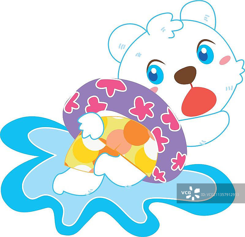 游泳的北极熊图片素材