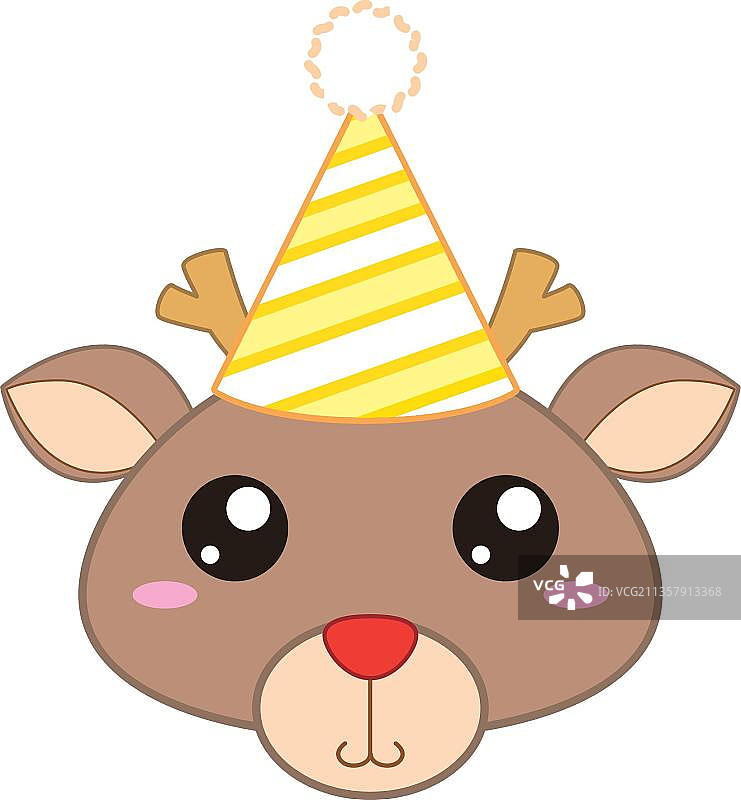 戴生日帽的鹿图片素材