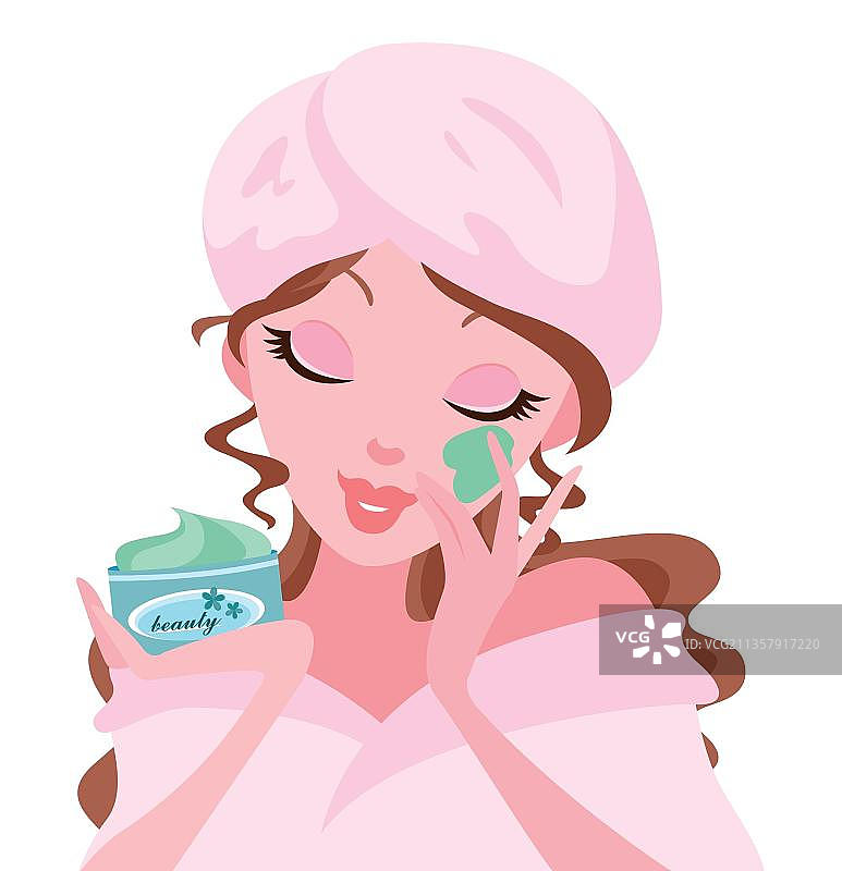 女人用保湿霜图片素材