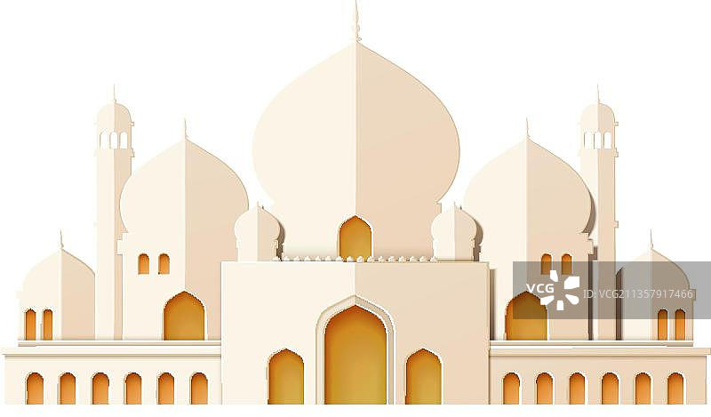 象牙白色的清真寺图片素材