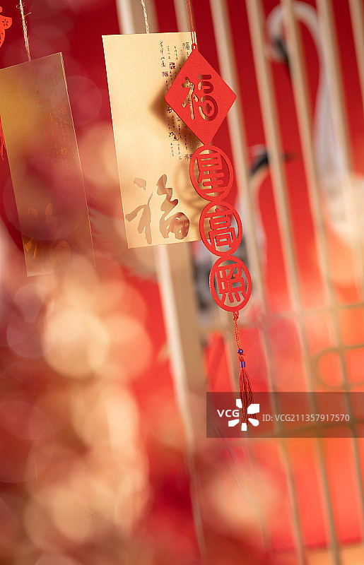 新年红包和新年挂饰图片素材