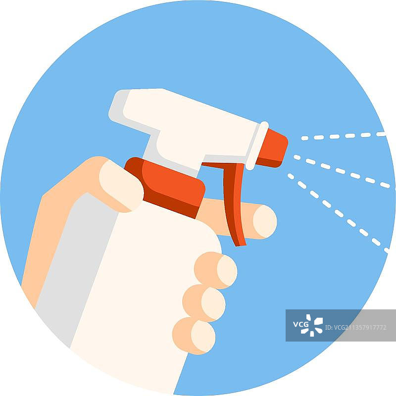 喷有消毒液的手图片素材