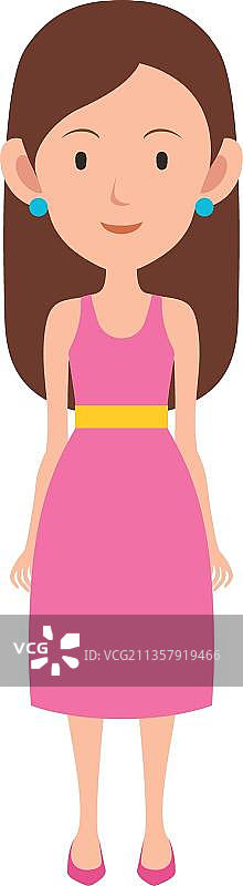 粉红洋装女子图片素材