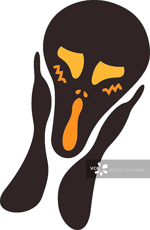 恐慌概念:骷髅轮廓尖叫图片素材