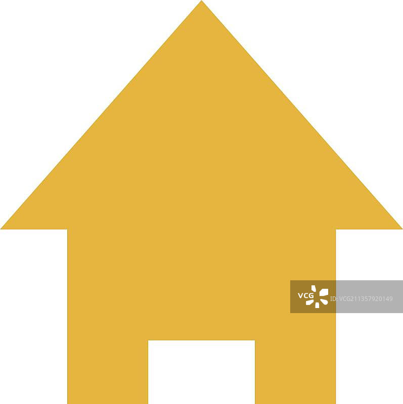 芥末黄房子图标图片素材