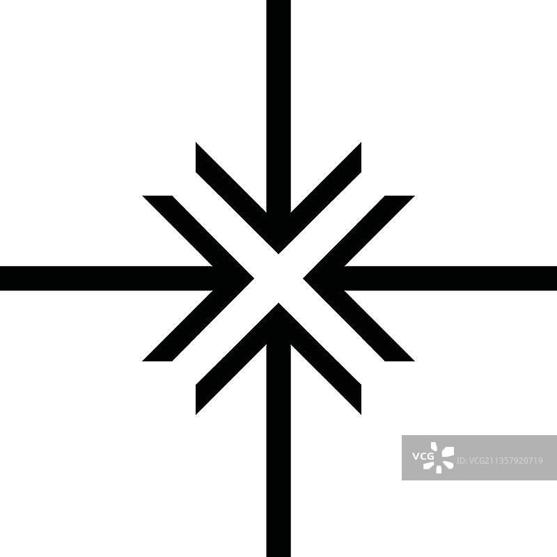 四个黑色箭头集中在中心图片素材