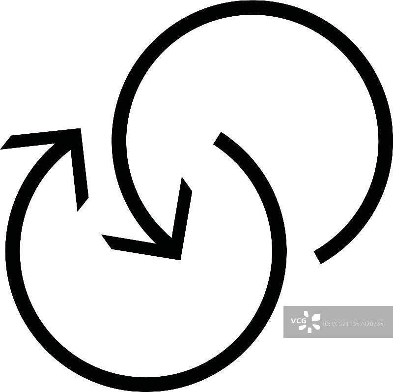 箭头图标代表回收，重用，路线或金钱流动的概念图片素材