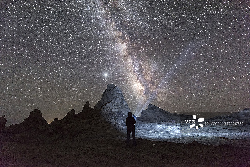 青海茫崖俄博梁的银河图片素材