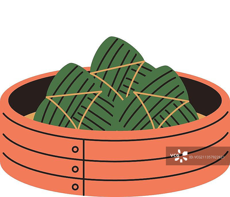 粽子是在蒸笼里用竹子做成的食物图片素材