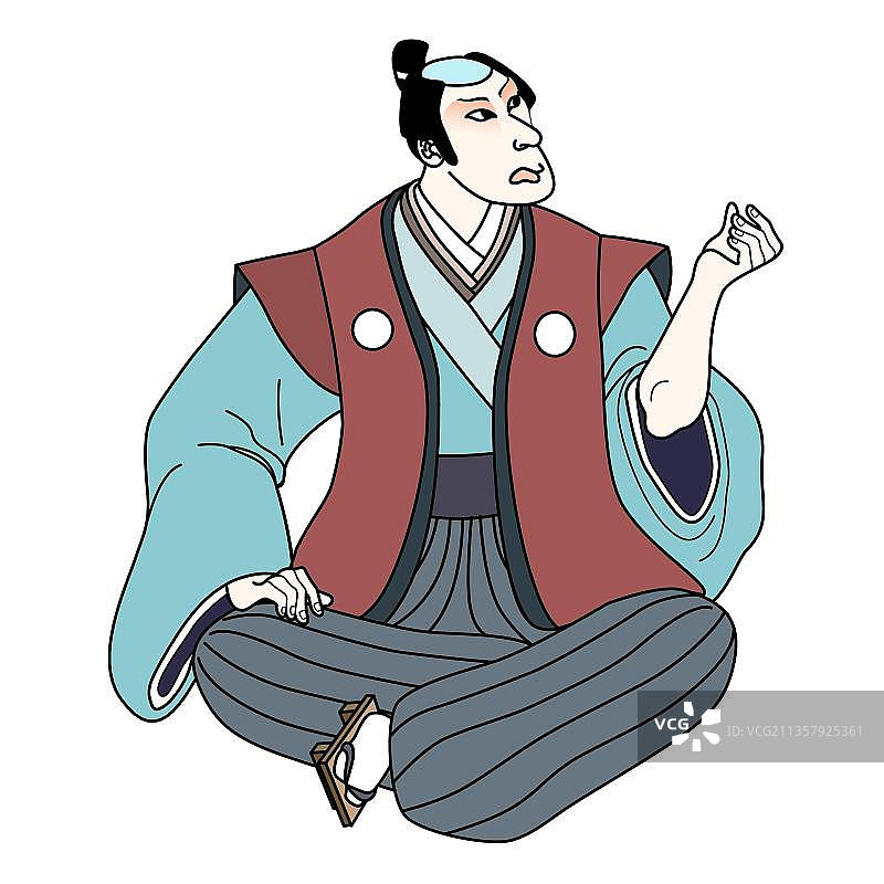 日本武士的坐姿图片素材