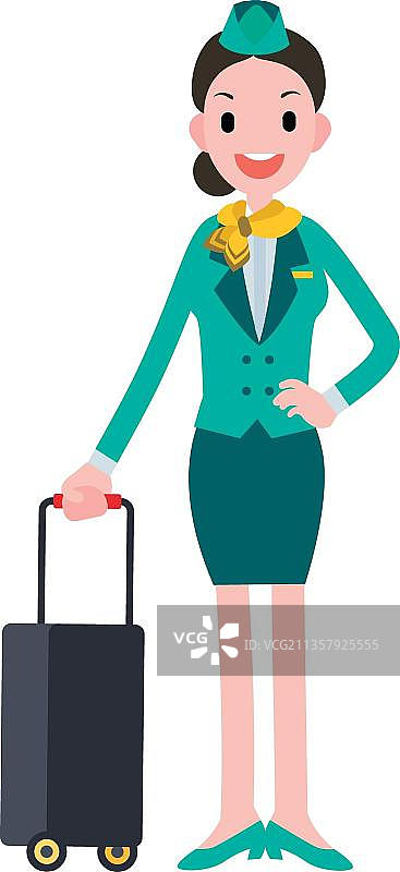 带手提箱的空乘人员图片素材