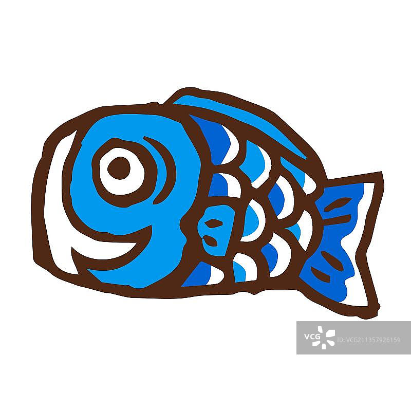 蓝色的鲤鱼等浮电缆图片素材