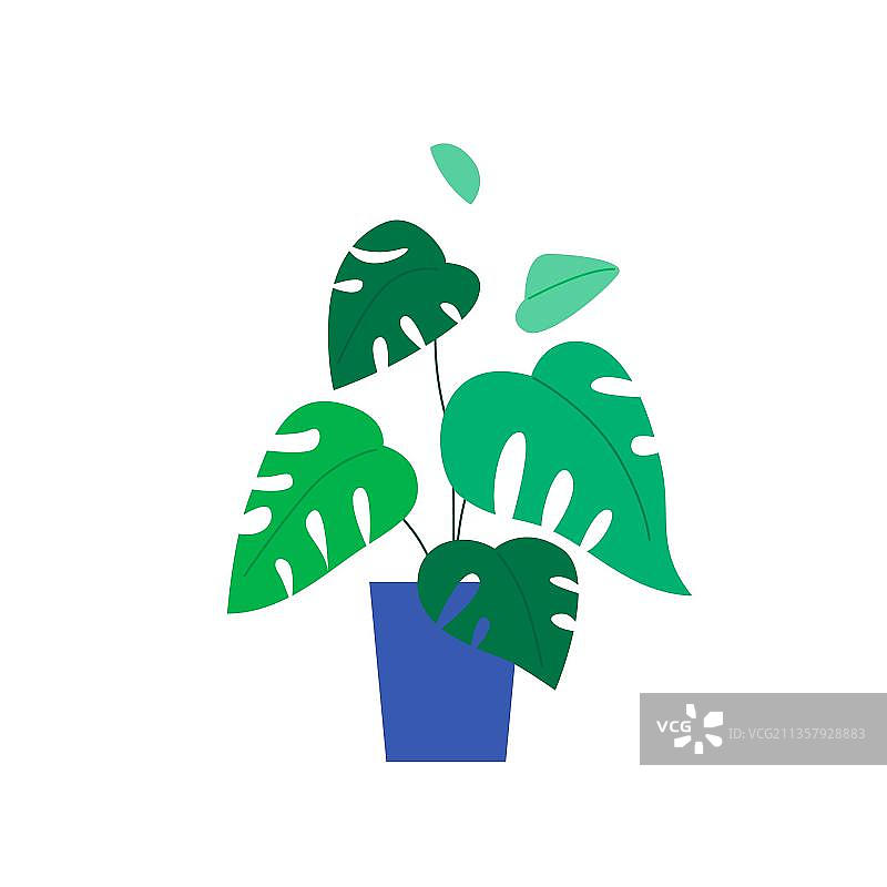 绿色的怪物在花盆里图片素材