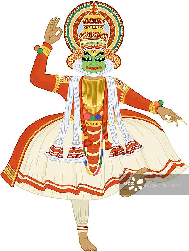 Kathakali舞者图片素材