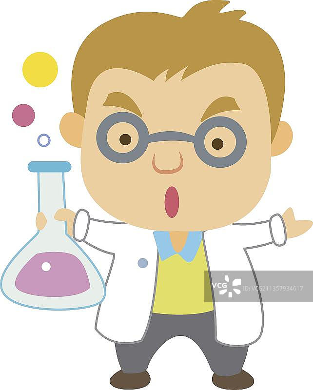 手绘的化学家图片素材