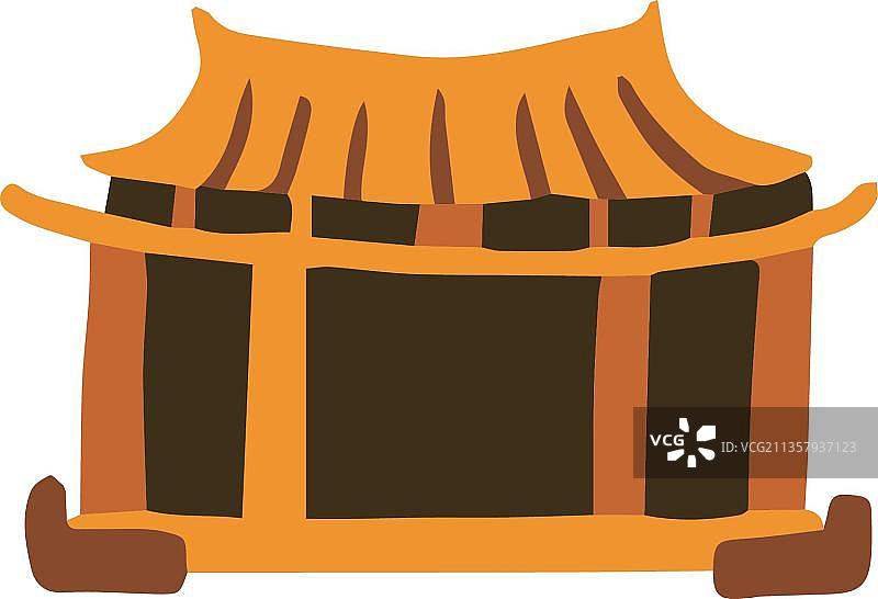 手绘传统房屋图片素材