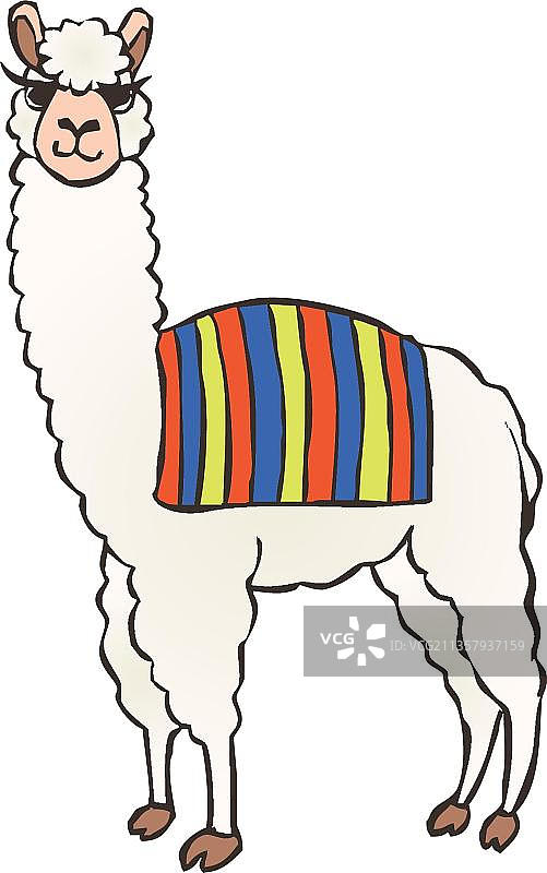 手绘羊驼图片素材