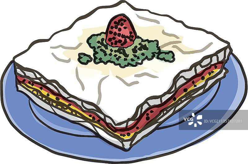 手绘千层饼图片素材