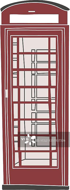 手绘电话亭图片素材