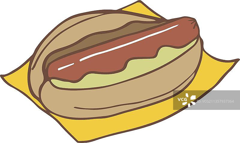 手绘热狗面包图片素材