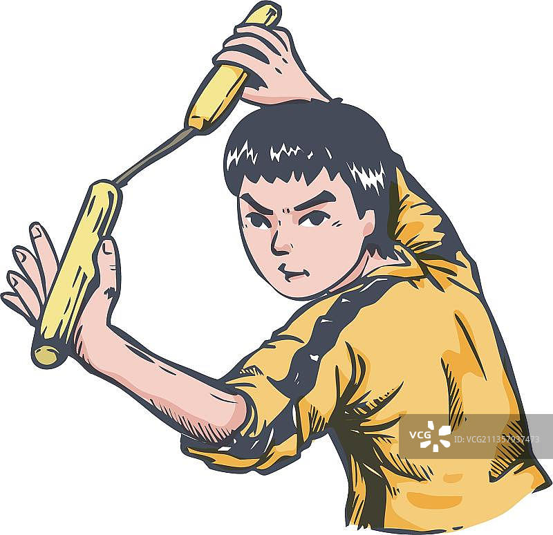 卡通李小龙图片素材