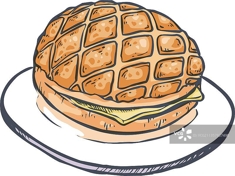 手绘菠萝包图片素材