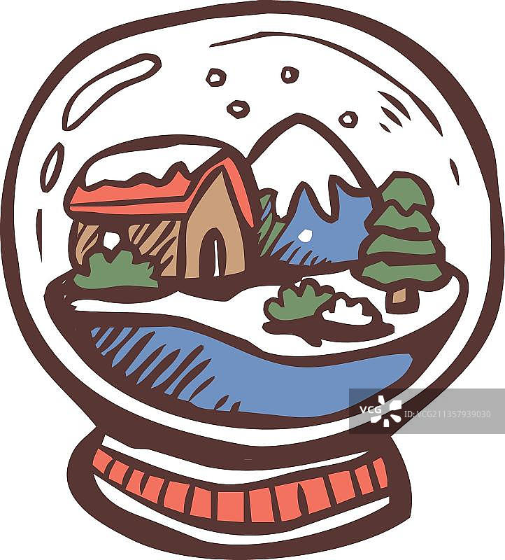 圣诞雪花玻璃球图片素材