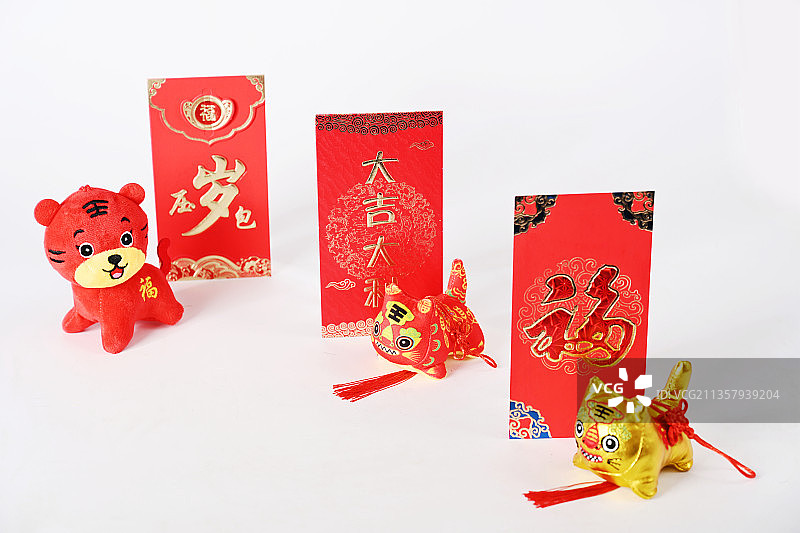 农历虎年新年春节布老虎拜年图片素材