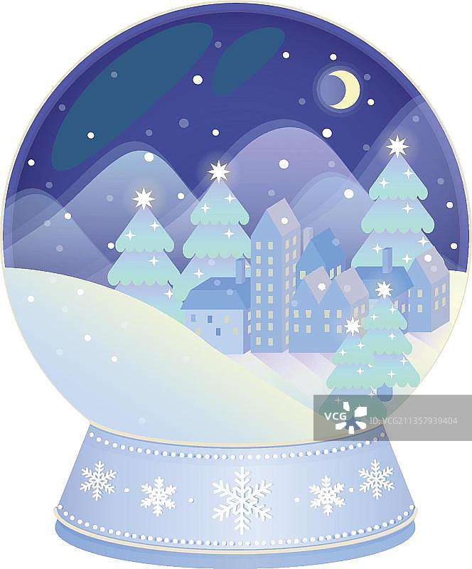 圣诞雪花玻璃球图片素材