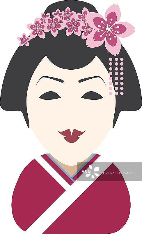 手绘的艺妓图片素材