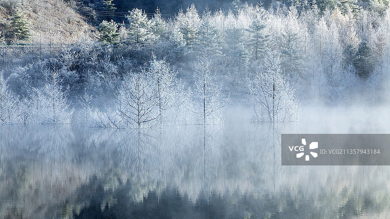 红池雾凇图片素材