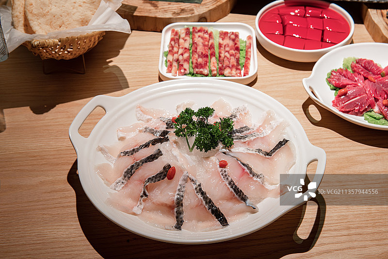 火锅配菜，鱼片图片素材