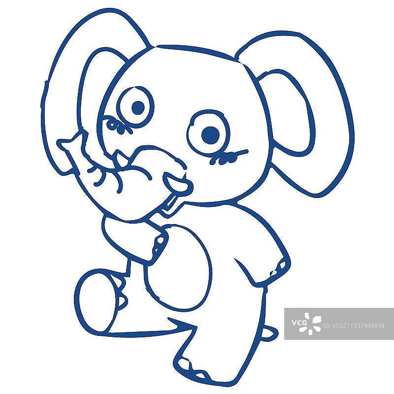 手绘的大象图片素材