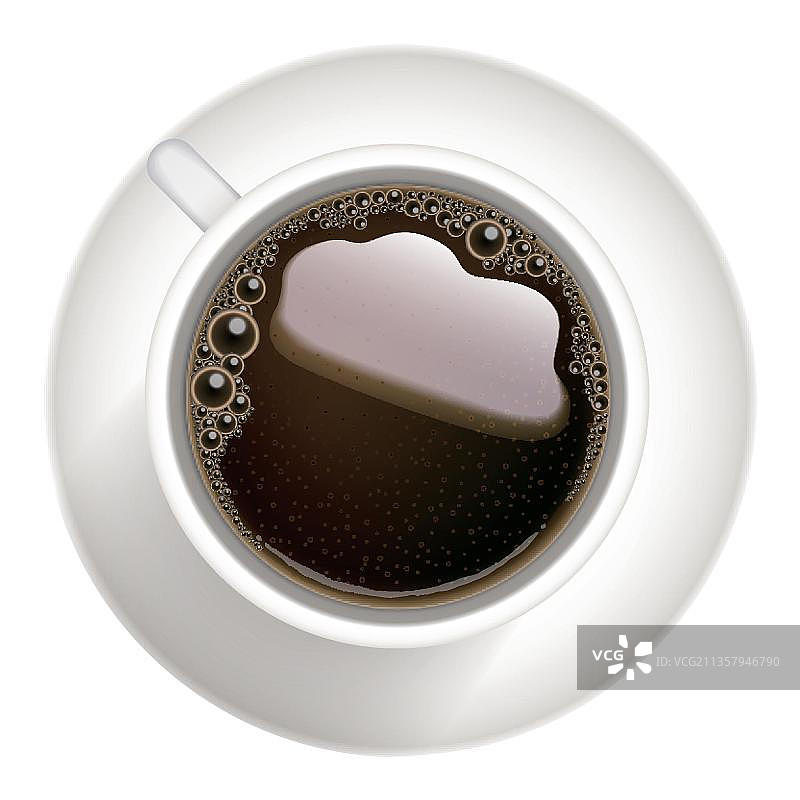 黑咖啡的俯视图图片素材