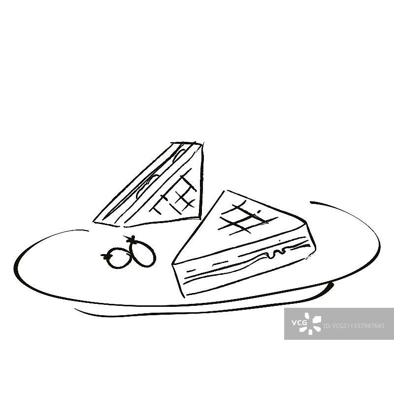 总汇三明治在排队的风格图片素材