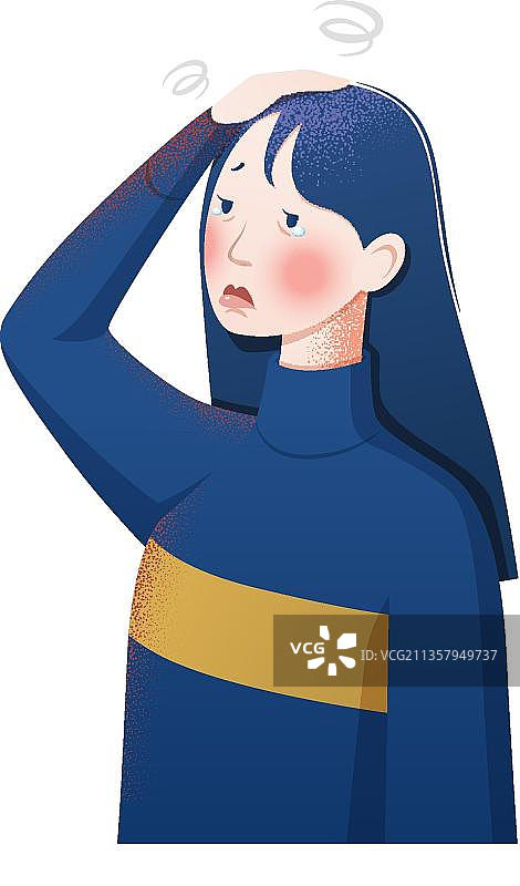 女孩发烧头晕图片素材