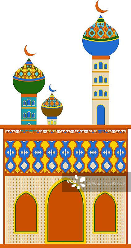 色彩斑斓的伊斯兰清真寺图片素材