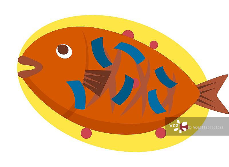 中国年菜糖醋鱼黄盘图片素材