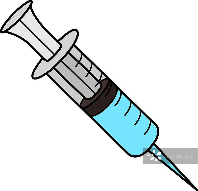 蓝液注射器图片素材