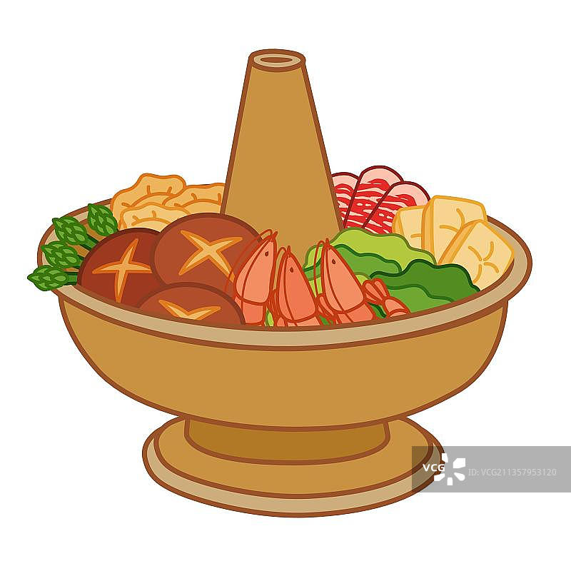 火锅配上美味的食物图片素材