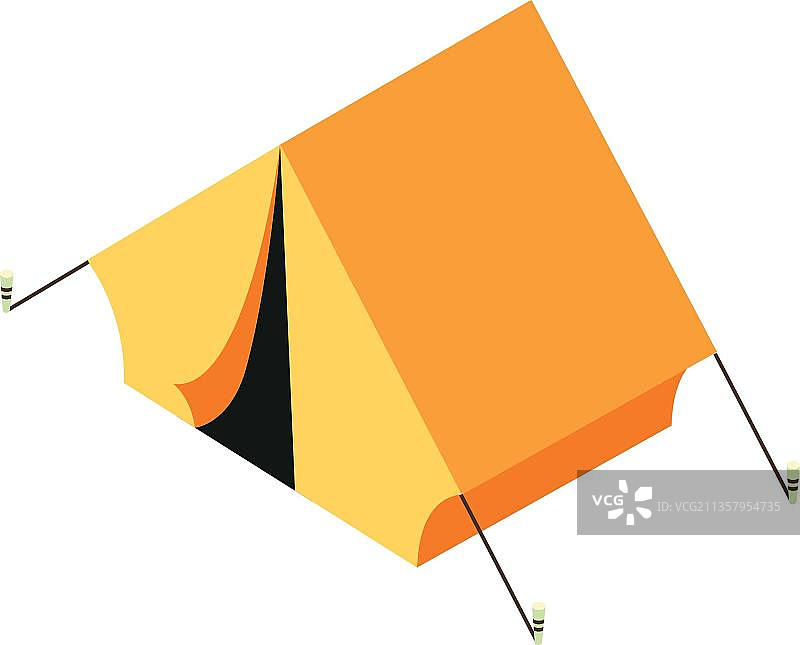 等距黄色帐篷图片素材